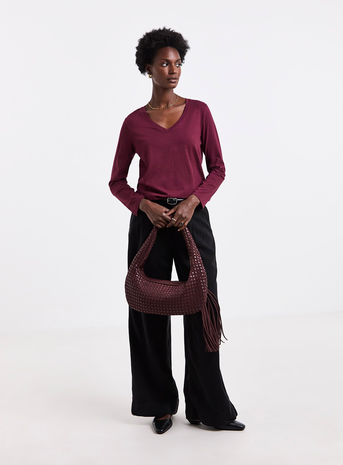 JD WILLIAMS 5 Pack V Neck Long Sleeve Top 22 - Image 2 thumbnail